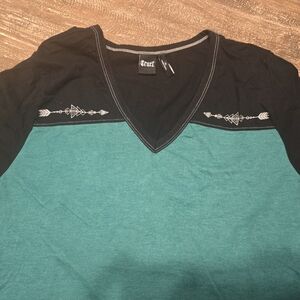 Cruel Girl Black and Teal Short Sleeve Tee